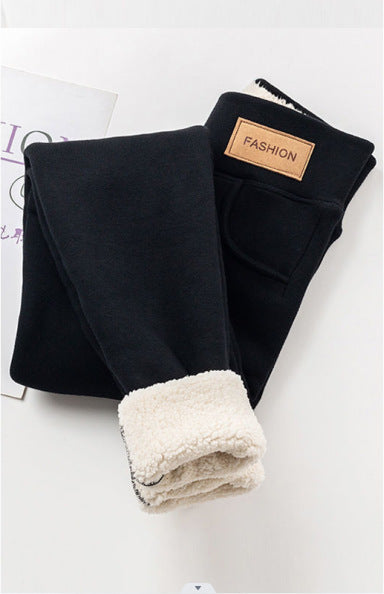 Fashionable High Waist Warm Fur Leggings