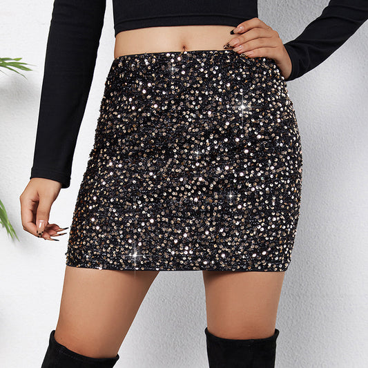 European And American Temperament High Waist Hip-wrapped Mini Skirt