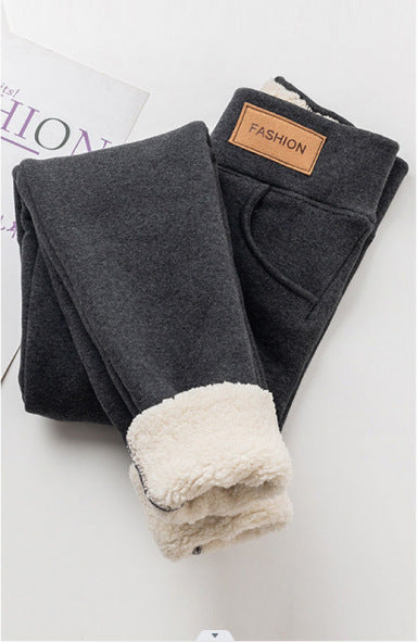 Fashionable High Waist Warm Fur Leggings